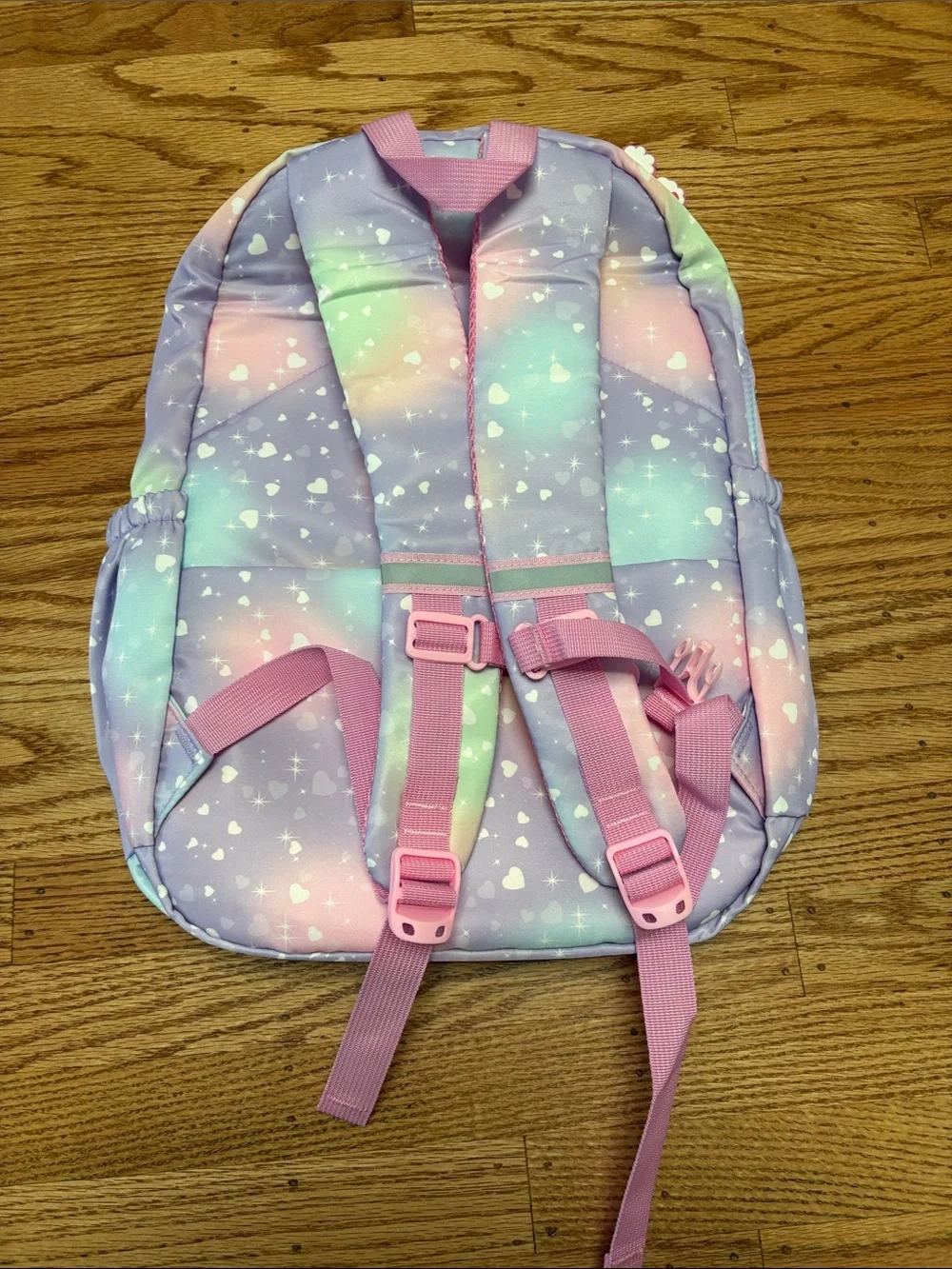 Heart Star Print Purple Girls Backpack for Elementary School Kids Bookbag NEW